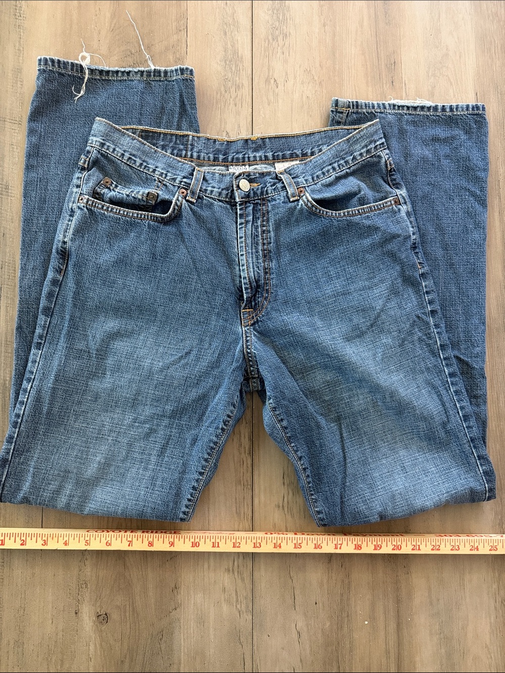 Lucky Beand 14 32 womens flared distressed Blue Denim Jeans soft casual